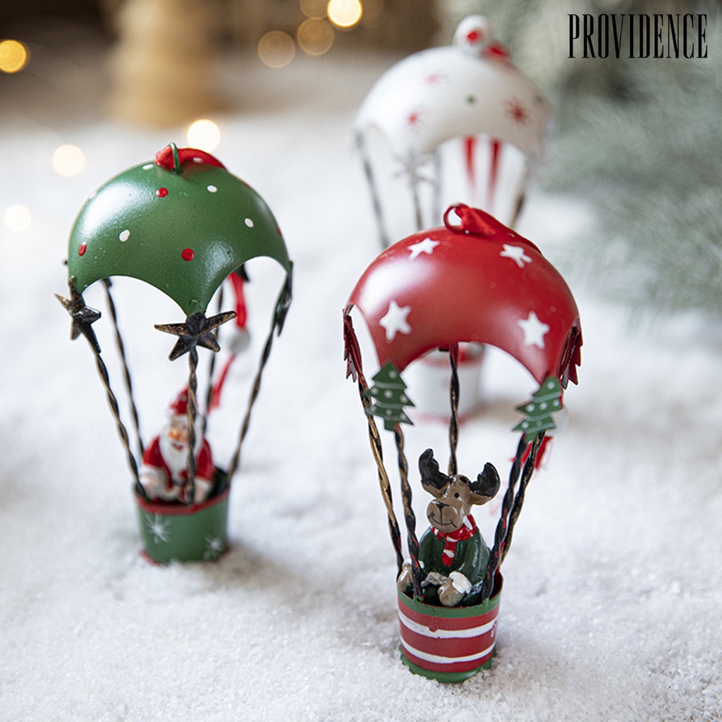 [陽光家居]北歐鐵藝耶誕熱氣球降落傘吊飾創意耶誕節裝飾品耶誕樹吊飾掛飾