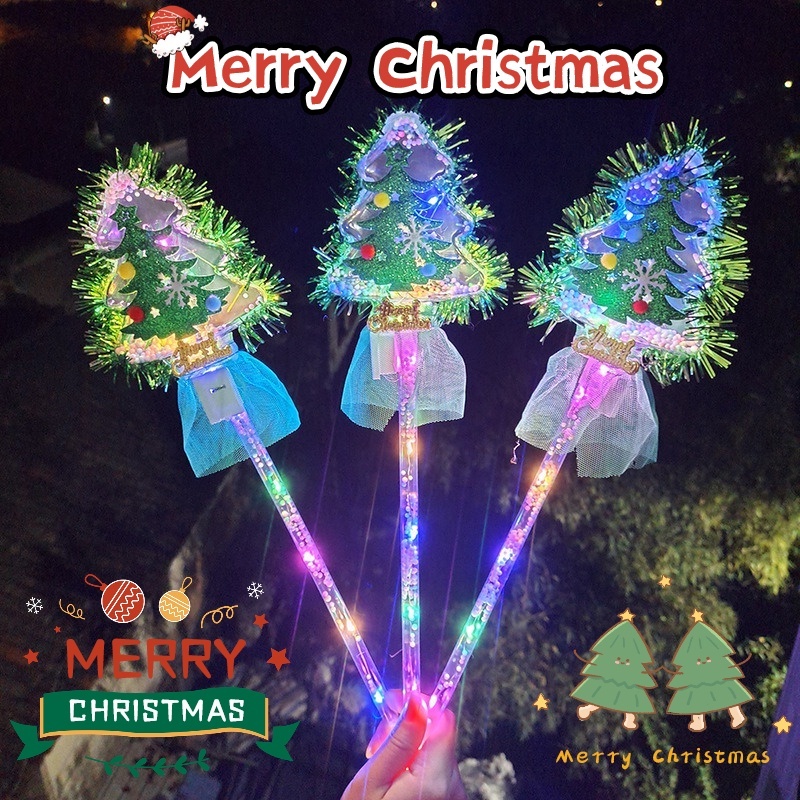 聖誕樹發光玩具棒/夜間發光和揮舞玩具/創意 LED 發光聖誕樹棒/聖誕氣氛道具