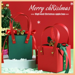 聖誕a Pple Box 平安夜禮盒絲帶聖誕水果盒禮品包裝聖誕A Pple Box