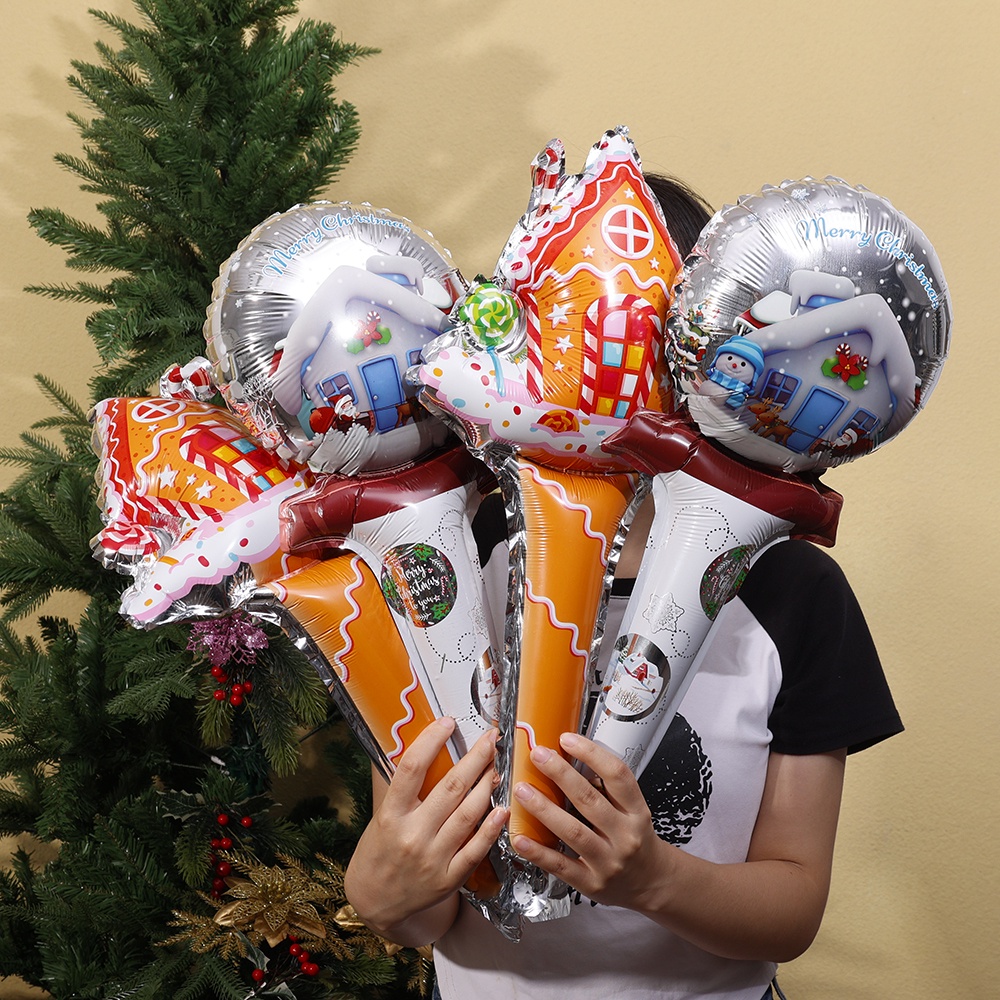 水晶球氣球 / 聖誕手持氣球 / 創意糖果屋充氣玩具 / 聖誕派對裝飾 / 兒童手持氣球棒