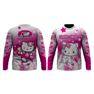 昇華長袖,全印花,泰式設計,設計,Hello Kitty 3D 列印長袖摩托車運動衫尺寸 XS-3XL