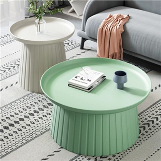 北歐風格圓形茶几小戶型家居組合簡約塑料沙發小邊桌