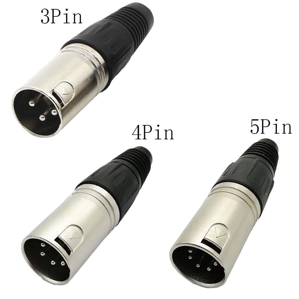 3pin/4pin/5pin Mini XLR航空連接器公插座鋅合金+銅針用於MIC麥克風音頻視頻連接