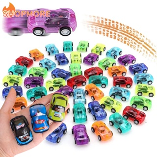 創意汽車套裝迷你塑料嬰兒玩具兒童彩繪圖案迴力汽車車輛卡車模型模型遊戲玩具幼兒園禮物