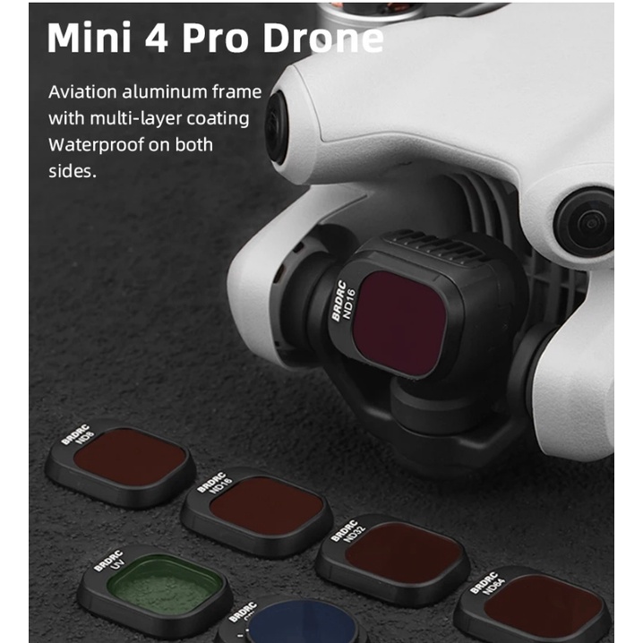 Brdrc Mini 4 Pro ND 濾鏡套裝,適用於 DJI Mini 4 Pro 無人機配件 UV CPL ND8
