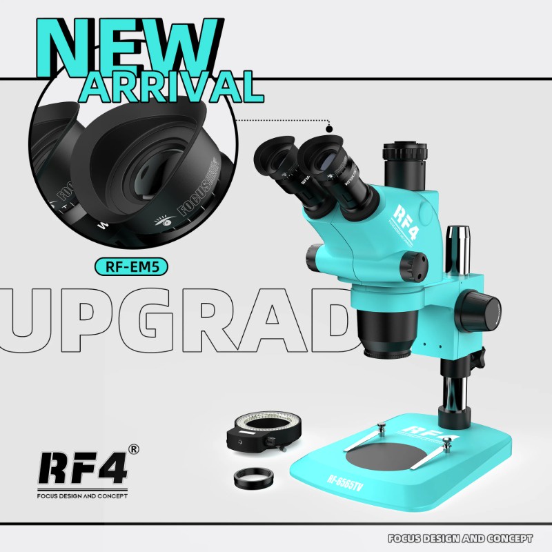 Rf4 6.5-65X 連續變焦 HDMI USB 4K 相機電子維修工具三目立體放大顯微鏡 RF6565TV-4KC1