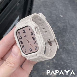 秒變電子表 一體式錶帶 適用於 Apple Watch 9 錶帶 8 7 6 5 SE 41mm 45mm 蘋果手錶帶