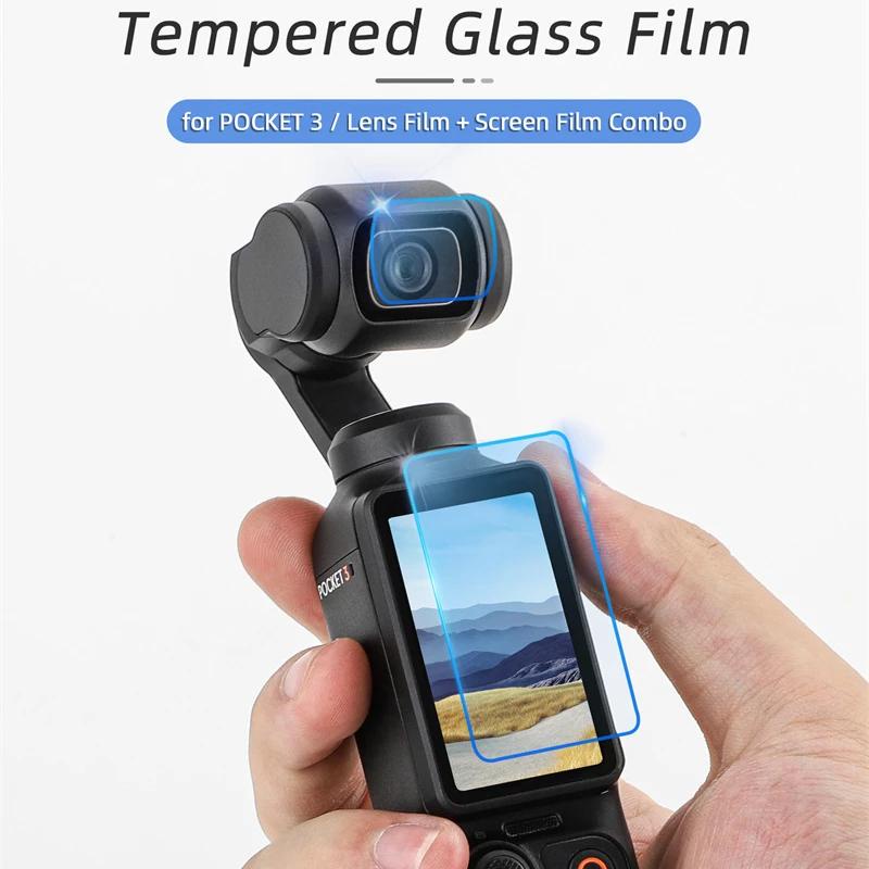 Sunnylife 9HD 鋼化玻璃鏡頭膜保護膜適用於 DJI Osmo Pocket 3 屏幕膜鏡頭保護膜手持雲台蓋配