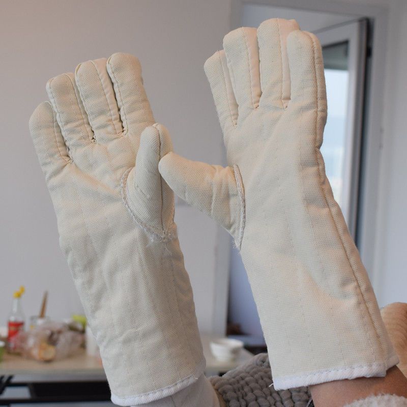 ‹隔熱手套›現貨 五指加長烤箱微波爐耐高溫防燙耐磨隔熱加厚勞保防護工業烘培 手套