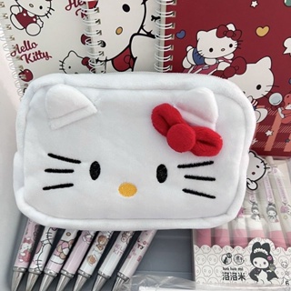 三麗鷗 Sanrio Kuromi Melody Hello Kitty 鉛筆袋大容量筆袋可愛毛絨化妝包女生學生用品文具