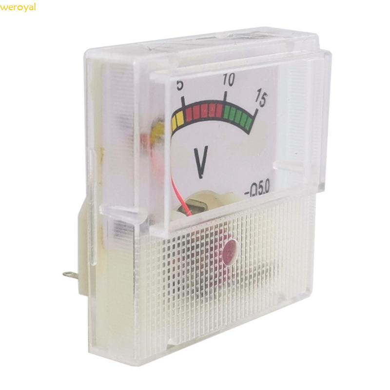 Weroyal 模擬電壓表 DC0-15V 矩形模擬電壓面板表儀表機械指針型電壓表