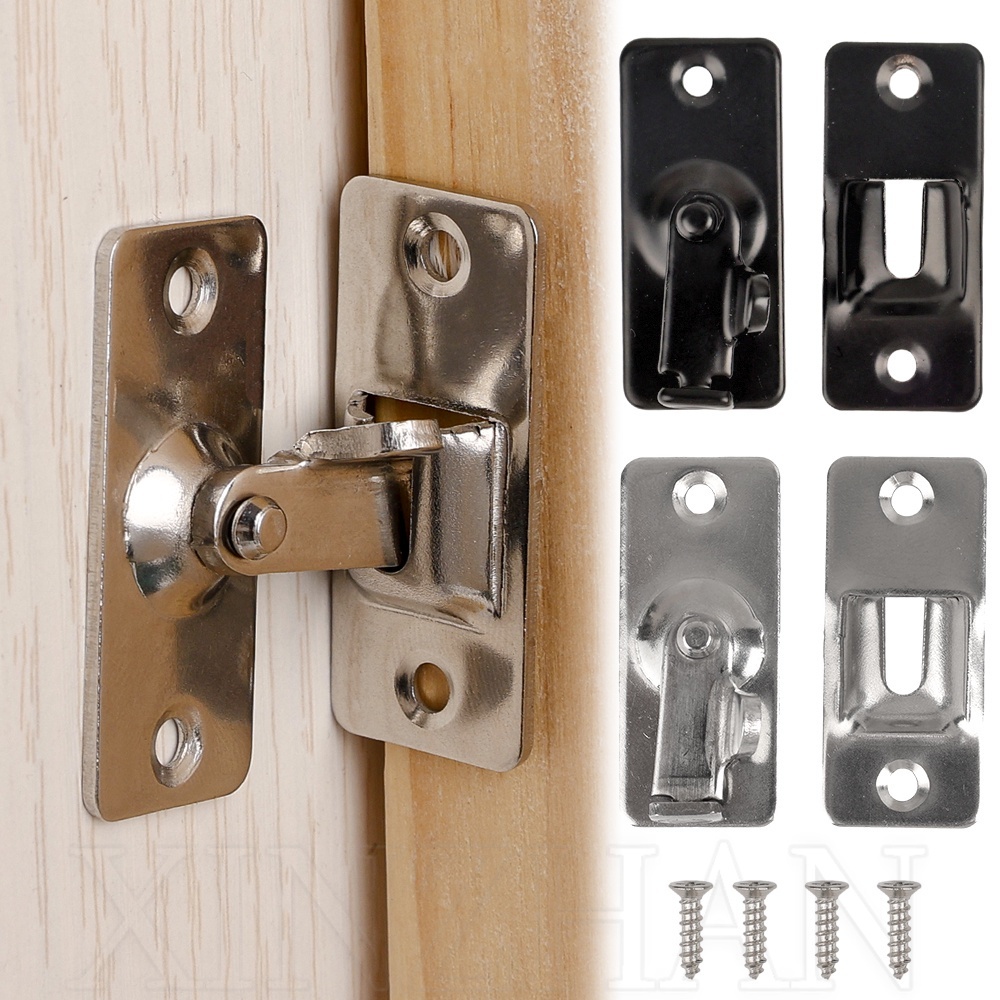加厚不銹鋼櫥櫃圍欄鎖 - 90 度直角閂鎖帶螺絲 - 耐用防盜門螺栓扣 - 重型安全臥室搭扣