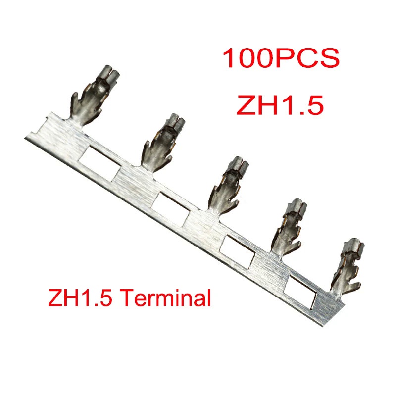 100pcs ZH-T/Terminal ZH1.5 連接器橡膠外殼端子 1.5mm 間距連接器冷壓簧片連接器