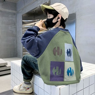 男童上衣 春秋裝 兒童上衣 長袖大學T 中大童秋季衣服 男孩寬鬆上衣服 兒童衣服 男童衣服 男童裝