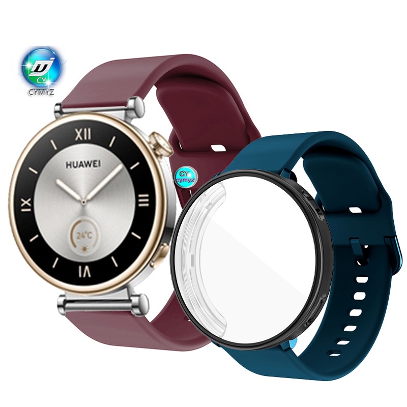 華為手錶 GT4 GT 4 41 毫米錶帶矽膠錶帶華為手錶 GT 4 錶殼屏幕保護膜