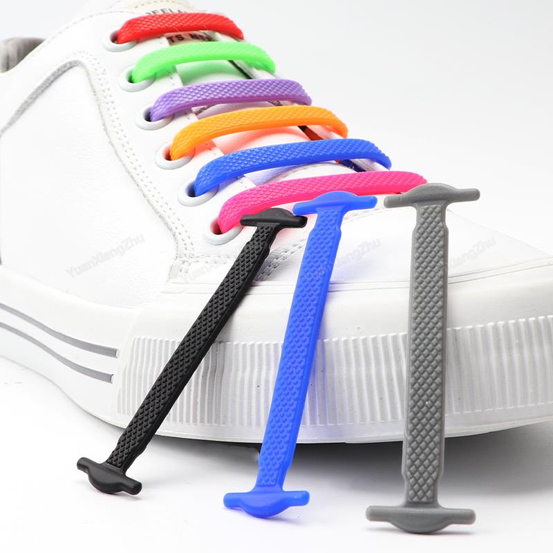 16 件矽膠鞋帶 - 易於安裝,適用於運動鞋、兒童和成人的無繫帶鞋帶