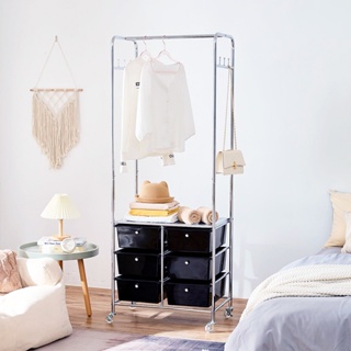 Ouniu丨客廳可塑料收納櫃子臥室床頭儲置物櫃黑色滾輪櫃子ins風