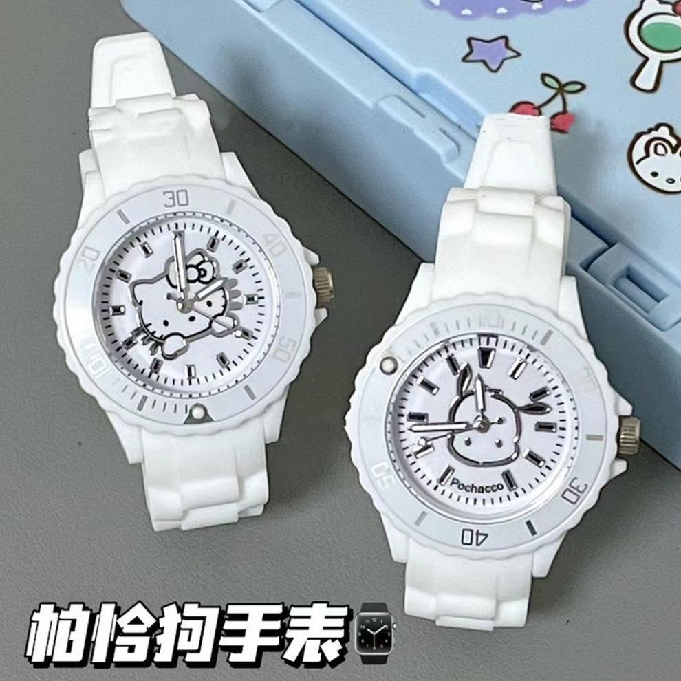 可愛卡通帕恰狗手錶簡約指針學生手錶石英錶矽膠新款手錶