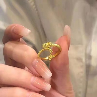小神龍戒指扭轉乾坤本命年生肖龍開口指環個性獨特設計