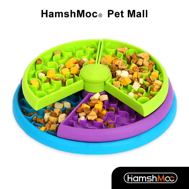 HamshMoc  互動寵物益智漏食玩具 可旋轉貓狗慢食碗 趣味安全環保無毒 訓練陪伴解壓消耗精力 寵物必備【現貨速發】