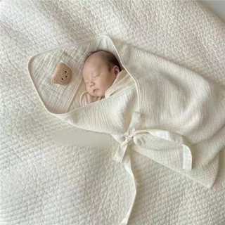 刺繡熊新生嬰兒抱抱孕婦純棉包裹毛巾嬰兒新生兒用品