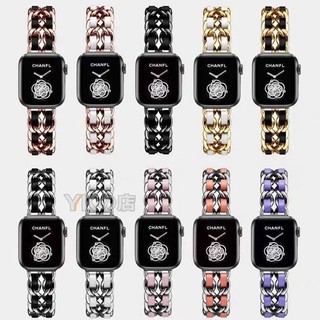 小香風 Apple watch S7 8 9 10代錶帶 42mm 41mm 44 45 46mm 42mm 牛仔鏈錶帶