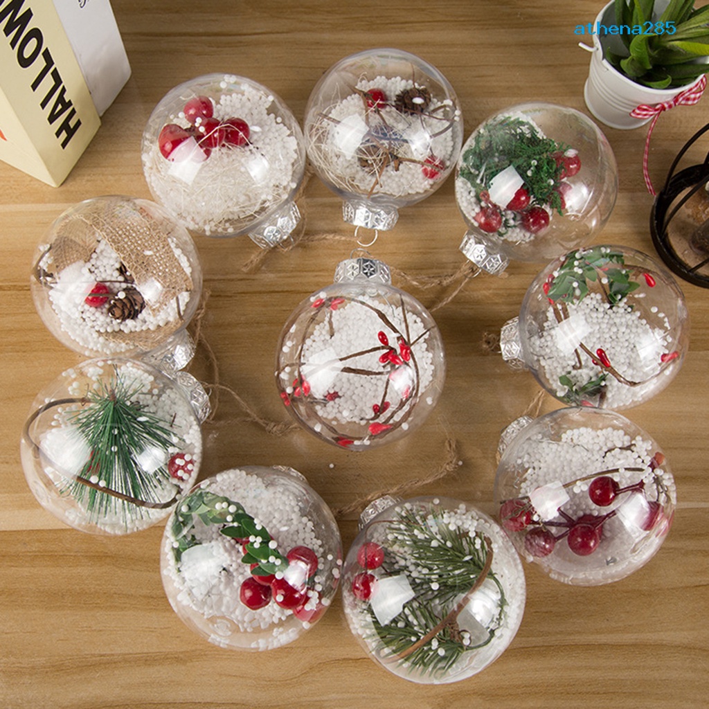 [耶誕用品]透明塑膠球空心圓球耶誕球 耶誕節新年春節裝飾品 餐廳酒吧臥室客廳裝飾品