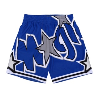 Mitchell & Ness NBA Big Face 短褲 復古 休閒 美式 Logo 藍 魔術 M&N ACS