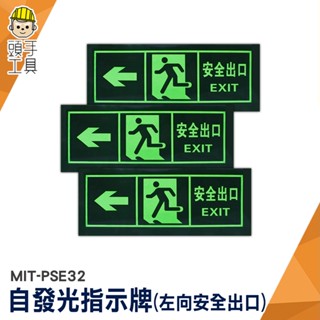 安全出口指示牌 安全門 疏散標誌 夜光疏散標誌 消防標識牌 MIT-PSE32 應急逃生 無需電源 夜光 出口指示牌