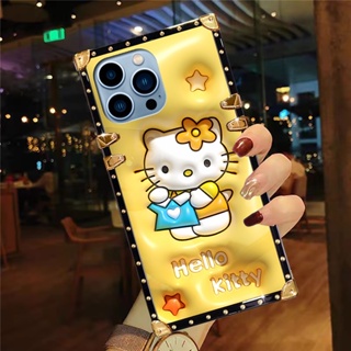 外殼 IPhone 15 14 13 12 11 Pro Max XR XS 可愛卡通 Hello Kitty 方形防震