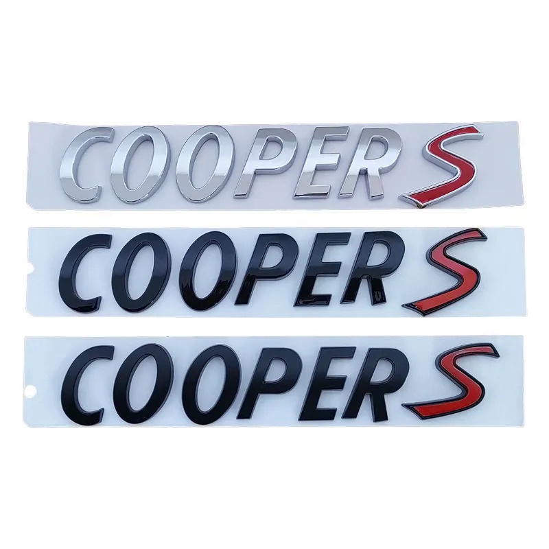 3d ABS 黑色鍍鉻汽車字母後備箱標誌迷你 Cooper S 標誌徽章貼紙適用於 Mini Cooper S R56