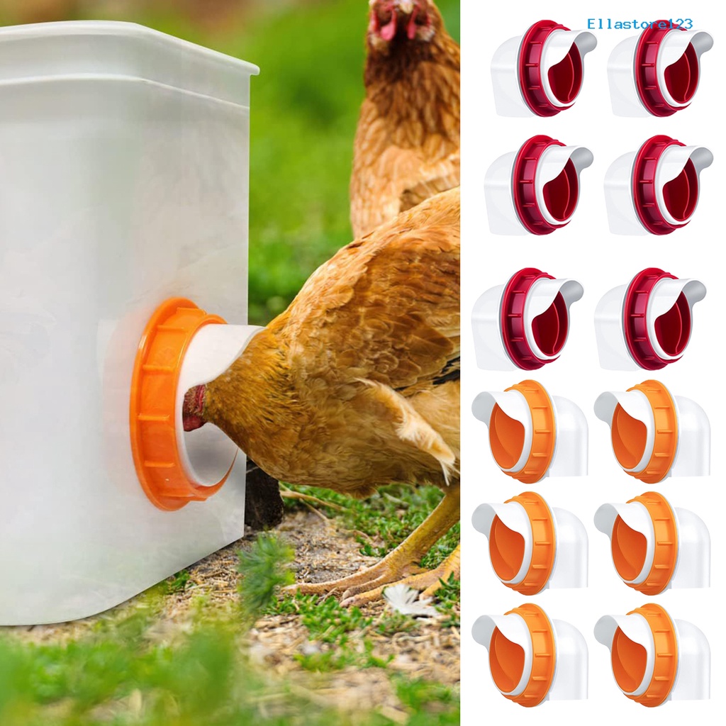 [家有愛寵]DIY自動家禽飼料4端口1孔鋸蓋重力飼料套件桶箱槽無浪費雞餵食器