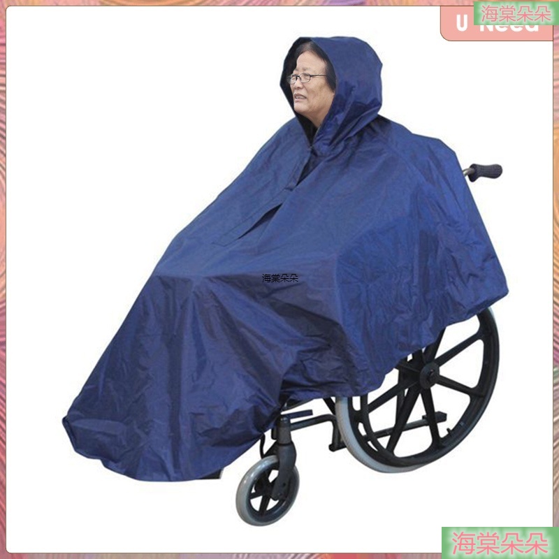 海棠朵朵❀ 輪椅Poncho防雨與罩輕巧可重複使用的雨衣殘疾人#