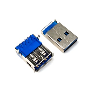 10 套高速 USB 3.0 公母 9P PCB 焊接 A 型插座連接器