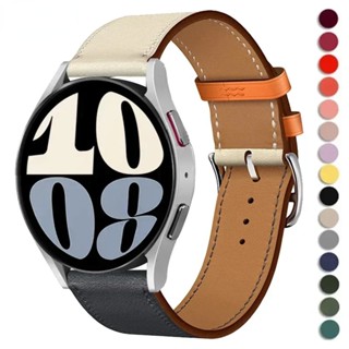 SAMSUNG 20mm 22mm 皮革錶帶替換手鍊相容三星 Galaxy Watch 6/5/4 40mm 44mm