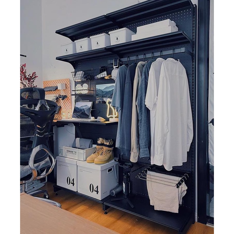 1.9米小戶型洞洞板衣櫃開放式衣帽架家用卧室簡易收納衣櫥置物架