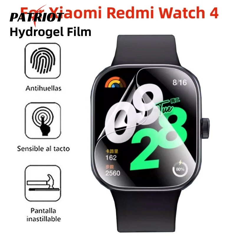 超高清防刮複合膜 - 有源智能錶帶屏幕保護膜 - 兼容 Redmi Watch4 軟水凝膠膜 - 高品質防水全覆蓋曲面膜