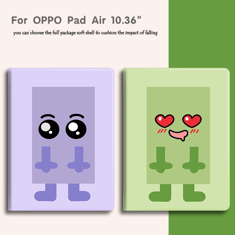 Oppo Pad Air 2022 10.36" OPD2102、X21N2 卡通可愛保護智能保護殼帶自動睡眠喚醒功能的