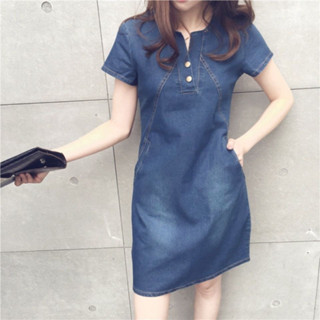 ParrotFashion2024春夏大碼女裝胖mm休閒修身做舊磨白氣質中長款牛仔洋裝女潮