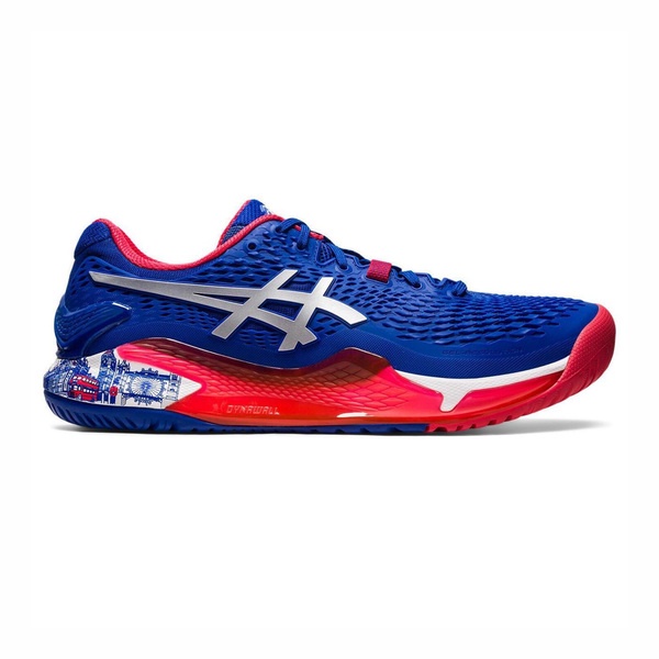 Asics GEL-Resolution 9 男 網球鞋 比賽 耐磨 倫敦系列 藍紅 9S [1041A443-400]