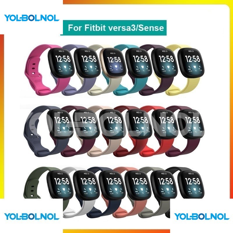 Fitbit Versa 3 智能手錶雙降壓防水小號女士男士手鍊矽膠錶帶 Fitbit Sense 錶帶