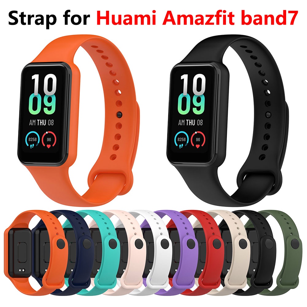 Huami Amazfit band7 替換錶帶手鍊運動腕帶智能手錶配件軟矽膠錶帶