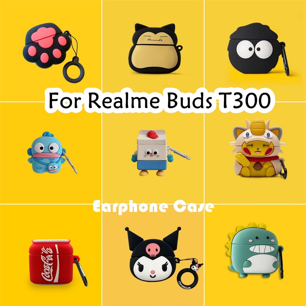 【imamura】適用於 Realme Buds T300 保護套酷卡通圖案軟矽膠耳機套保護套 NO.2