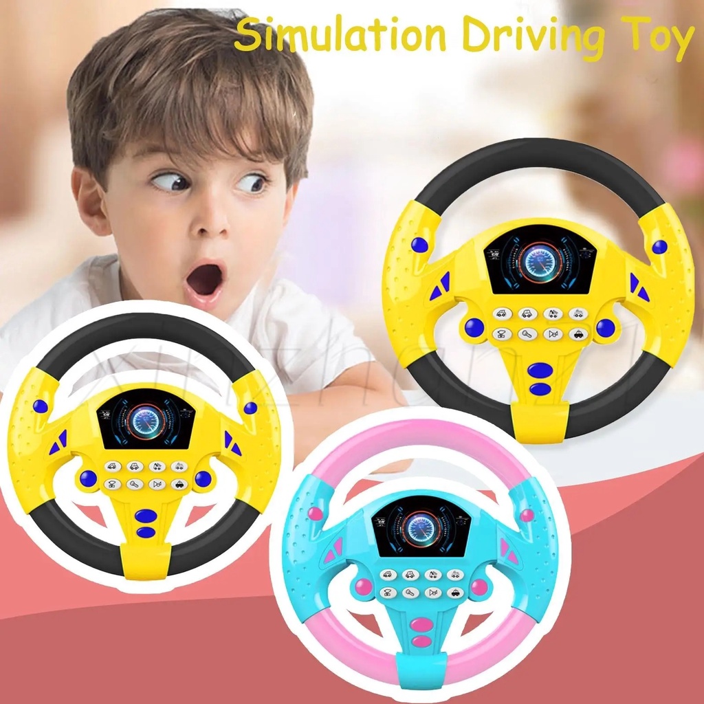 多功能360 ° 旋轉方向盤/模擬駕駛汽車/兒童禮物/早教學習發聲玩具/兒童副駕駛電動玩具/
