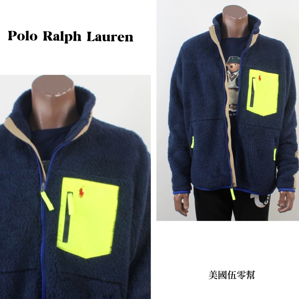 美國伍零幫📍鹽埕區👉 Polo Ralph Lauren 男生 熊寶寶 毛絨 保暖 藍色 白 外套 夾克