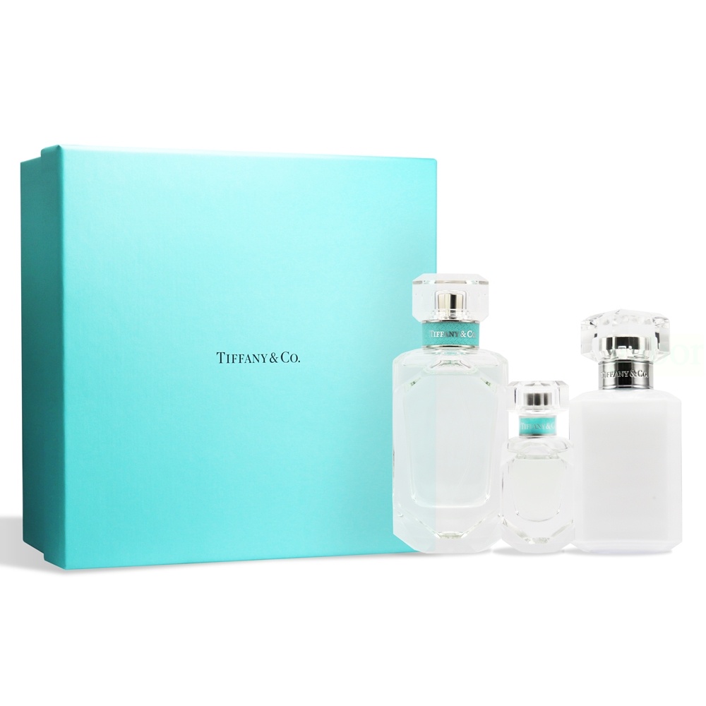 💕💯嚴選 鑽石切割的香水瓶身 Tiffany &amp;Co 同名女性淡香精禮品組 (淡香精+身體乳) 三件式香水禮盒