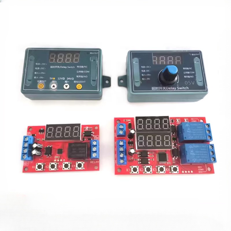 Dc 5V 12V 24V 10A 可調延時繼電器模塊 LED數字定時繼電器定時器延時觸發開關定時器控制開關