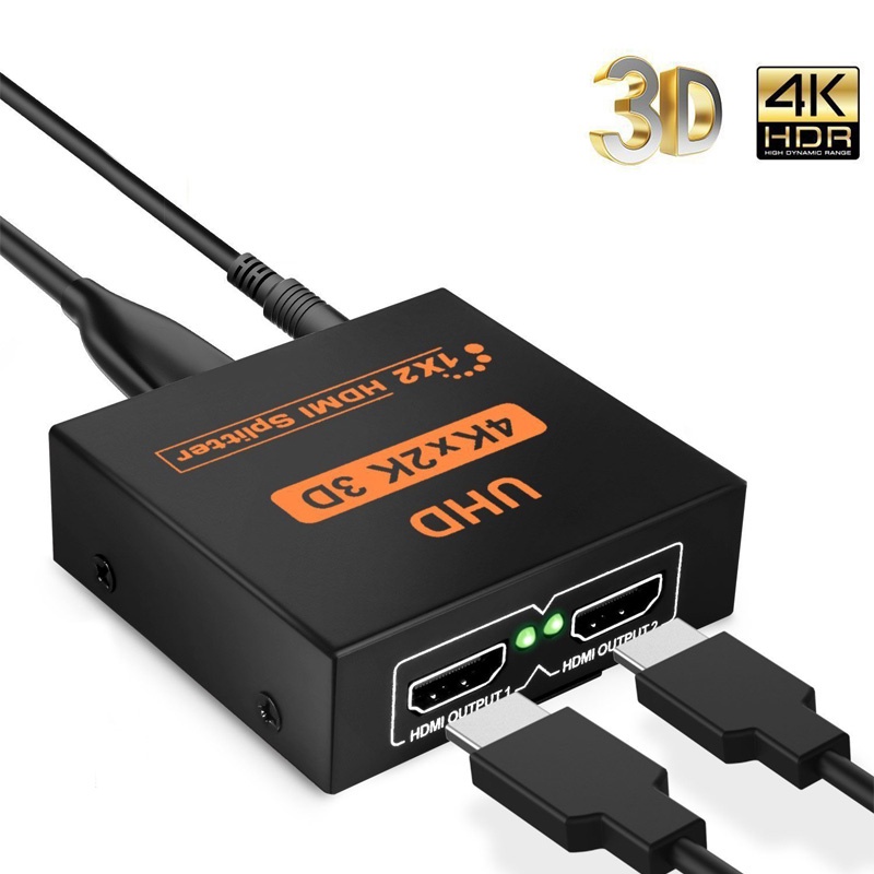 4k HDMI 分配器全高清 1080p 視頻 HDMI 切換器切換器 1X2 1X4 雙顯示器適用於 HDTV DVD