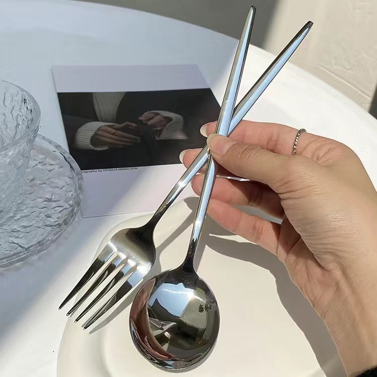 韓國勺叉勺葡萄牙不銹鋼叉套裝家用精緻西餐主餐勺