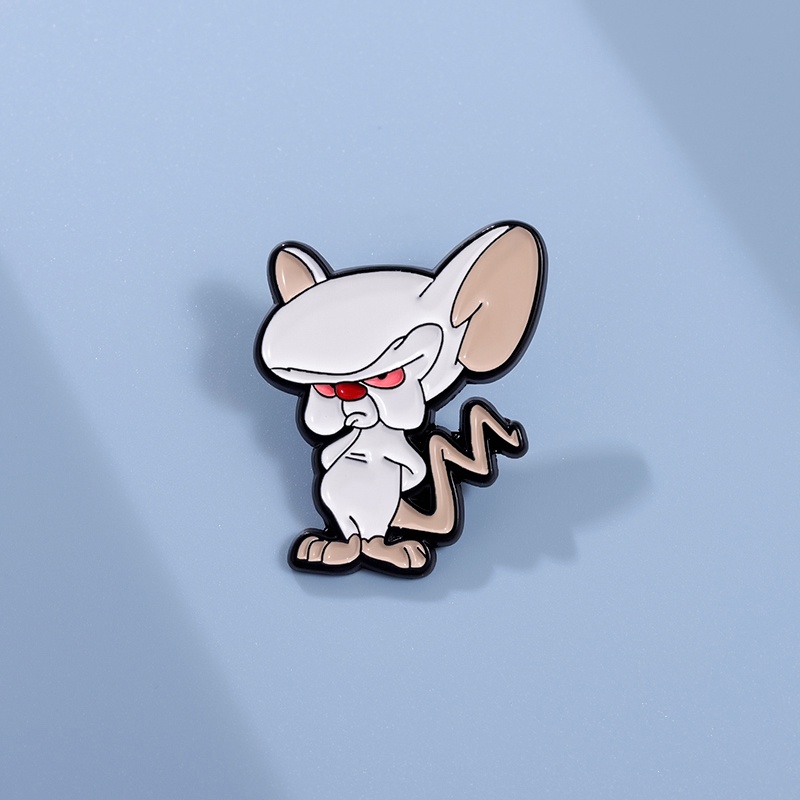有趣的紅鼻子老鼠琺瑯別針胸針卡通可愛憤怒的老鼠胸針別針翻領徽章動物首飾送給朋友的禮物